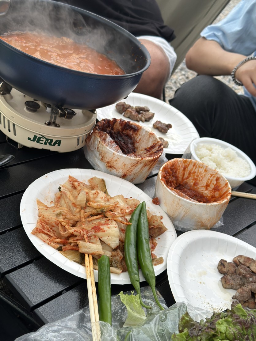 노지캠핑 김치찌개